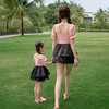 2024亲子泳衣母女家庭装连体裙式女童女孩高级感公主沙滩泳装