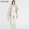 mindbridge秋冬女式毛呢系带，纯色简约百搭外套少量muca720e-2980