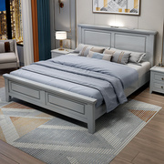 美式轻奢全实木床1.8米双人床白色1.5米储物约欧式主卧婚床