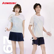川崎羽毛球服男女款运动T恤速干上衣短袖K1C02-B1972 B2972透气