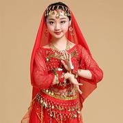 儿童印度舞蹈演出服新疆舞民族舞健身舞蹈服装肚皮舞亮点长袖上衣