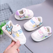 春秋男宝宝鞋子女童透气网鞋运动鞋软底婴儿学步鞋0-1一岁3小白鞋