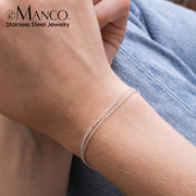 eManco钛钢饰品简约手链百搭配饰女士手饰叠戴手镯不锈钢多层链条
