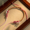 手工编织珍珠手绳半成品，可穿貔貅吊坠蜜蜡，黄金路路通手链绳子diy