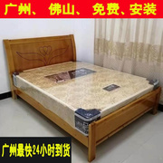 广州佛山实木床双人床1.5米橡木床1.8m经济出租房简易1.2米单人床