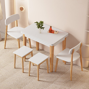 岩板可折叠餐桌椅组合小户型实木多功能伸缩N省空间简约现代长方