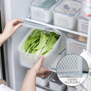 冰箱收纳盒沥水保鲜盒食品级，专用冷藏冷冻密封保鲜厨房水果蔬菜盒