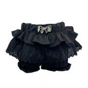 自制黑色高级感短裙纯欲重工蝴蝶结蕾丝设计感半身裙短裤裙送腰带