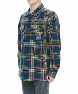 首尔的米家VANS绿色格子运动风潮品休闲长袖衬衫夹克VN0A54JHZ6Z1