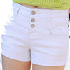 白色牛仔短裤女夏季2023高腰a字薄款弹力，显瘦休闲小个子热裤
