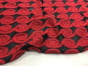 春秋黑色底大红色螺丝纹针织，羊毛面料外套马甲连衣裙毛料布料