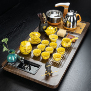 桥艺实木茶盘茶台功夫茶具套装，茶具茶壶茶杯泡，茶炉整套《龙》茶具