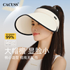 CACUSS防晒帽子女款遮阳帽户外空顶帽透气夏可折叠防紫外线大帽檐