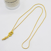 欧美复古金色长款水手结项链气质可调节毛衣链个性设计感颈链女潮