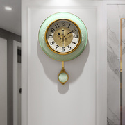 个性简约潮流艺术挂表欧式轻奢陶瓷挂钟客厅摇摆钟表家用时尚时钟