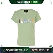 香港直邮Emporio Armani阿玛尼女士T恤淡绿色棉质修身短袖休闲