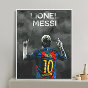 手工填色客厅卧室创意数字油画diy足球明星人物 梅西Messi 装饰画