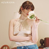 AZURIERA真丝素绸缎挂脖上衣纯色气质感女神范性感背心女高端夏季