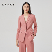 lancy朗姿春季粉色，修身西装外套通勤高级感休闲西服套装女