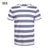 XEE商场同款 新夏款圆领蓝白横条纹男士舒适薄短袖T恤