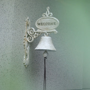 户外复古做旧铸铁壁挂铃铛欢迎牌杂货日式花园装饰摇铃欧式挂件