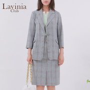 lavinia春夏复古千鸟格，西装外套女英伦风，通勤小西服j13w02x