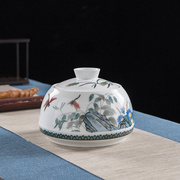 千红窑茶叶罐陶瓷 密封罐大号半斤装家用大码防潮高档手绘茶叶缸