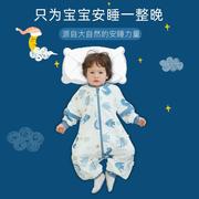 睡袋婴儿秋冬款宝宝冬天连体衣，一体式睡衣儿童夹棉长袖拉链式分腿