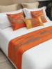新中式床旗床尾巾 山水提花床尾装饰布条酒店宾馆床头软靠包定制