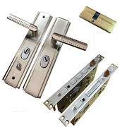 门锁三套装加厚防撬把手万嘉超体全铜锁B级X锁芯芯件套通