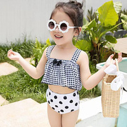 泳衣游泳儿童女童可爱分体衣，宝宝韩国2022泳装，女格子比基尼童