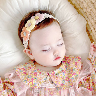 婴儿花朵发带甜美小公主，发饰女宝宝韩版时尚，头饰新生儿童发箍头箍