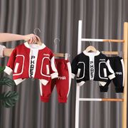 男童装1岁宝宝春装三件套2婴儿运动衣服3小孩帅气套装5卫衣拉链衫