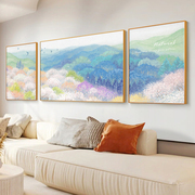 墙蛙现代简约客厅装饰画日式沙发背景墙壁画卧室床头三联风景挂画