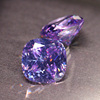 肥正方形浅紫色宝石变兰锆石裸石水晶，仿碧玺戒指，项链耳钉可镶嵌女