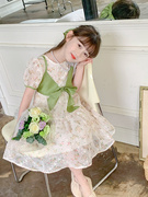女童夏装连衣裙2023韩版洋气，儿童裙子夏季小女孩假两件公主裙