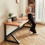 实木电脑桌台式家用简约书桌轻奢现代办公桌卧室书房创意写字桌子