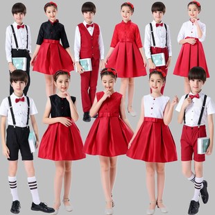 六一女童蕾丝公主裙合唱演出服，中小学生诗歌朗诵主持班集体舞蹈服