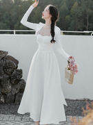 春夏2024今年流行漂亮白色，吊带连衣裙超好看气质显瘦绝美长裙