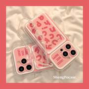 粉色字母卡套适用iPhone15promax手机壳少女心苹果1413pro卡包12韩系14pro硅胶女款13防摔全包11手机套软