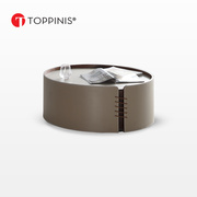 Toppinis现代轻奢茶几小户型简约创意马鞍皮北欧风客厅设计师家具