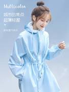 。成人防护雨衣女时尚徒步长款连体拉链防水风衣外套韩版全身雨披