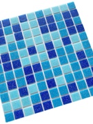 蓝白色玻璃游泳池马赛克瓷砖，鱼池水池景观池专用户拼花图案定制做