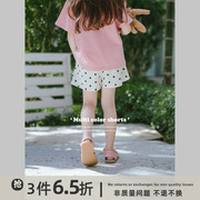 史豌豆女童短裤2023夏季儿童百搭休闲裤宝宝洋气时髦宽松裙裤