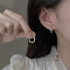 925纯银耳扣女高级感素，圈耳环2023小众设计轻奢耳钉耳饰