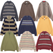 古着毛衣vintage复古针织，羊毛衫男女冬季保暖通勤欧美开领外套f22