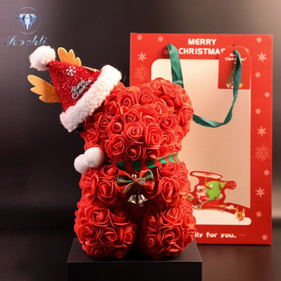泰国永生花独角兽圣诞节礼物装饰品玫瑰小熊兔子礼袋