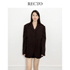 RECTO设计师品牌女式复古条纹纯羊毛夹克西装秋季外套女