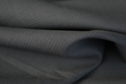 阳光炭黑灰色细腻明暗，立体竖暗条纹精纺，纯羊毛面料设计师西装布料