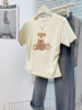 芭蕾风日系小熊甜妹印花短款上衣女ins拼接袖口夏季设计感短袖T恤
